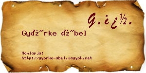 Györke Ábel névjegykártya