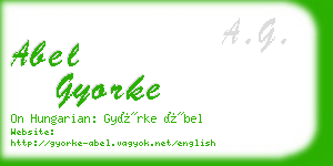 abel gyorke business card
